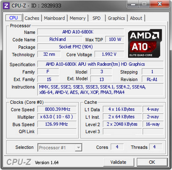 A10-6800K  Richland to 8 GHz